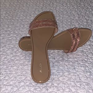 Rose Gold Aldo dressy flip flops